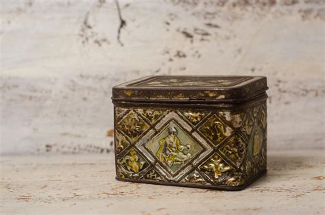 decorative metal box with hinged lid|lightweight metal box with lid.